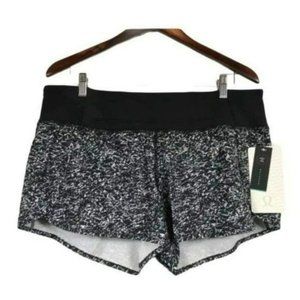 Lululemon Run Times Shorts Iced Wave Black and White, Size 12 New